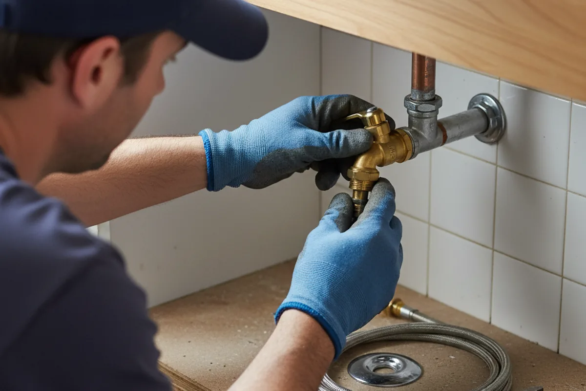 Shutoff valve and fitting work during Faucet and Fixture Repair in Iva